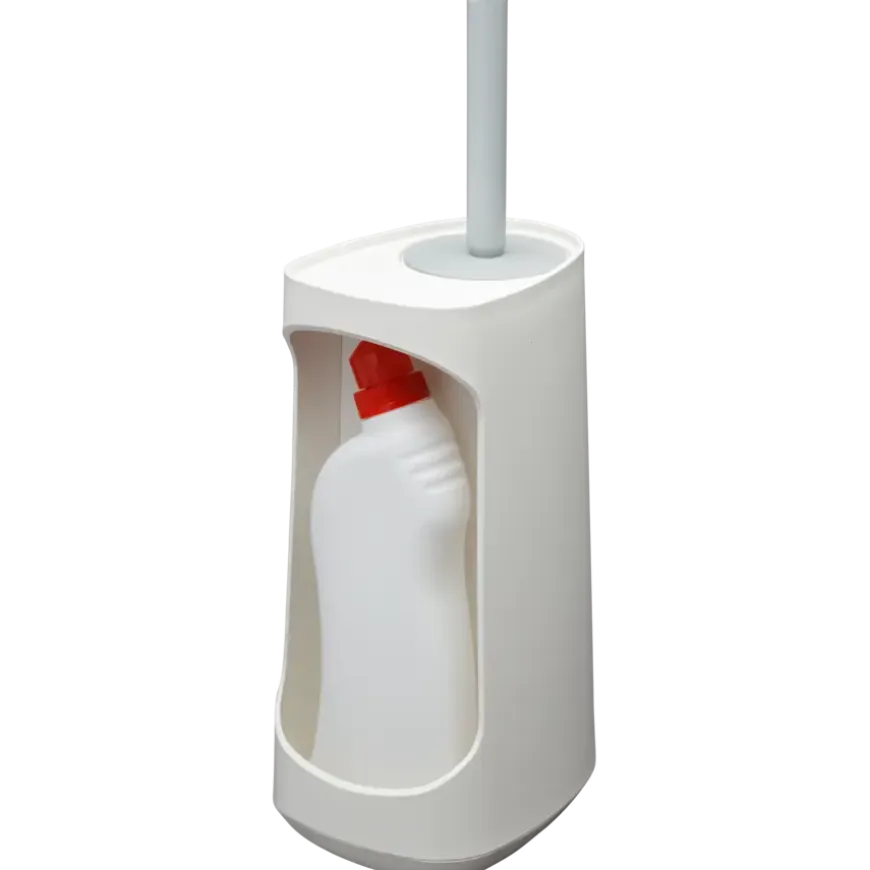 Tiger Toiletborstelhouder TESS met opbergfunctie vrijstaand en Swoop borstel flexibel wit/lichtgrijs