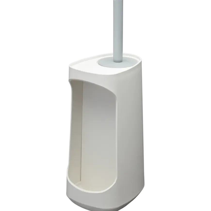 Tiger Toiletborstelhouder TESS met opbergfunctie vrijstaand en Swoop borstel flexibel wit/lichtgrijs