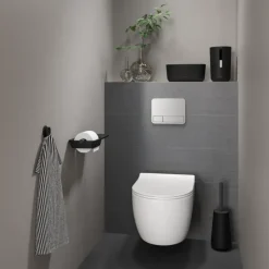 Tiger Toiletborstelhouder TESS met Swoop borstel flexibel zwart/antraciet