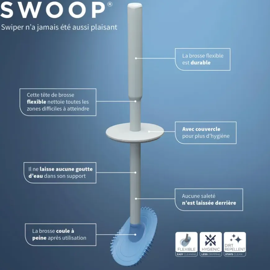 Tiger Toiletborstelhouder TESS met Swoop borstel flexibel wit/ lichtgrijs