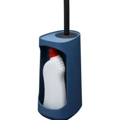 Tiger Toiletborstelhouder TESS met opbergfunctie vrijstaand en Swoop borstel flexibel blauw/zwart