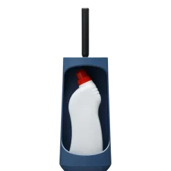 Tiger Toiletborstelhouder TESS met opbergfunctie vrijstaand en Swoop borstel flexibel blauw/zwart