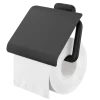 Tiger toiletrolhouder Carv met klep Zwart