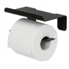 Tiger toiletrolhouder Colar met planchet Zwart