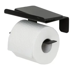 Tiger toiletrolhouder Colar met planchet Zwart