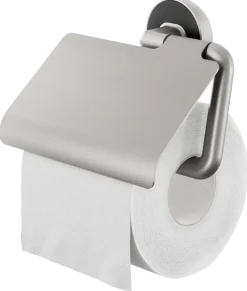 Tiger toiletrolhouder Cooper met klep RVS geborsteld / Zwart