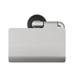 Tiger toiletrolhouder Cooper met klep RVS geborsteld / Zwart