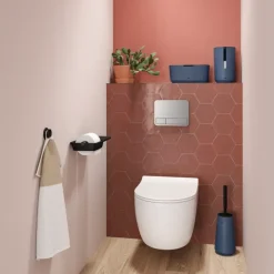 Tiger Toiletrolhouder TESS met planchet zwart/antraciet