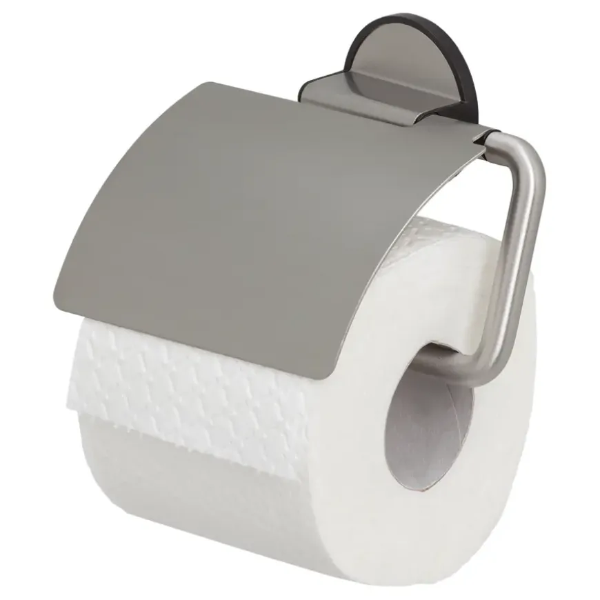 Tiger toiletrolhouder Tune met klep zwart inox