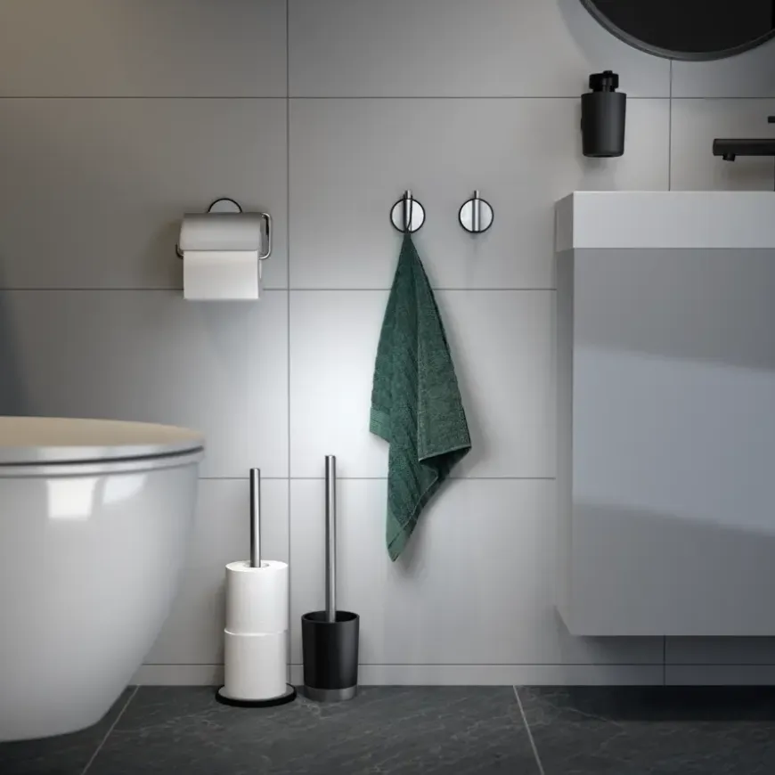 Tiger toiletrolhouder Tune met klep zwart inox