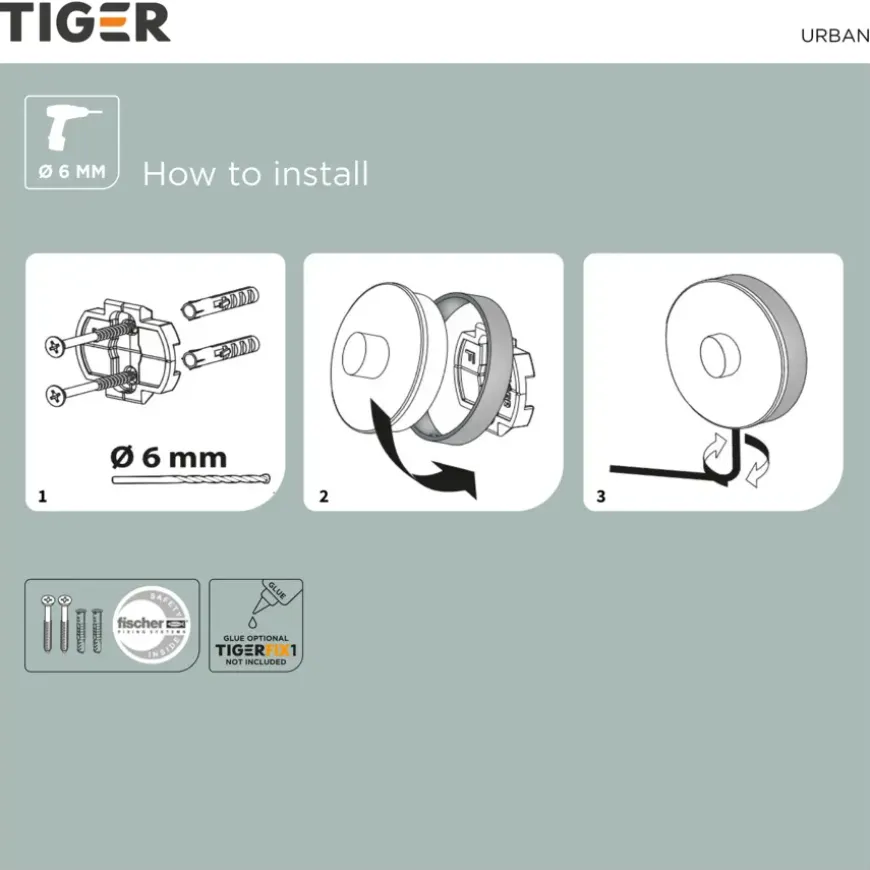 Tiger Toiletrolhouder Urban Wit met Klep