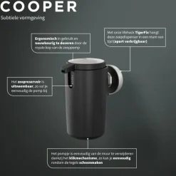 Tiger zeepdispenser Cooper 175 ml Zwart / RVS geborsteld