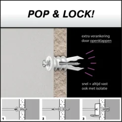 Toggler gipsplaatplug mini SPM 9.5-15 mm met schroeven 6 stuks