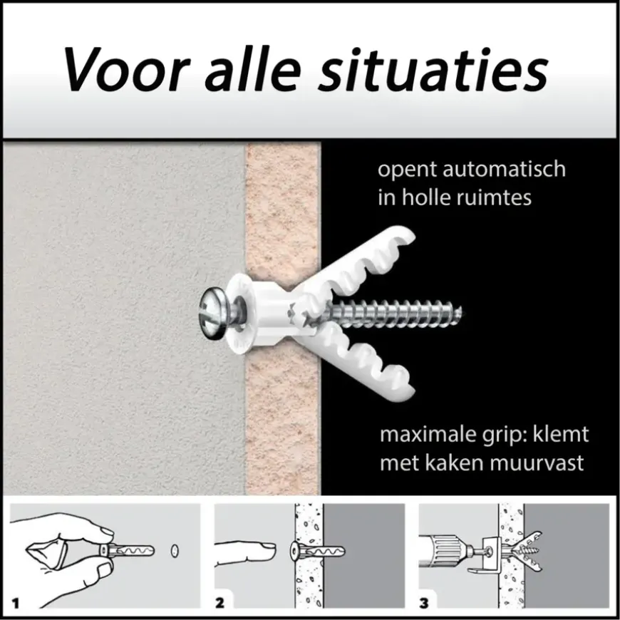 Toggler Universeelplug 5mm met schroef 6 st.