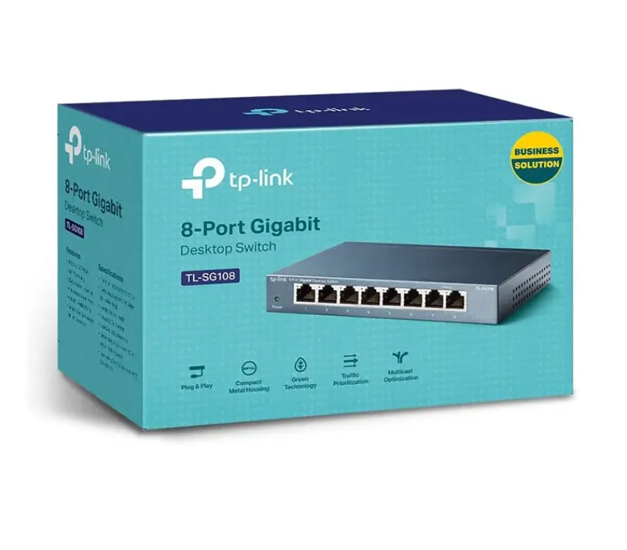 Computeraccessoires > TP-Link 10/100/1000 Mbps Desktop switch met 8 aansluitingen TL-SG108