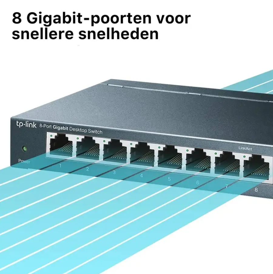 Computeraccessoires > TP-Link 10/100/1000 Mbps Desktop switch met 8 aansluitingen TL-SG108