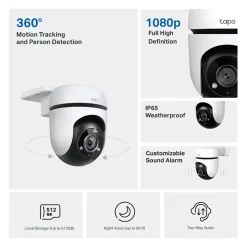 Elektronische Beveiliging > Tapo TP-Link TC40 beveiligingscamera voor buiten Full HD 1080P bedraad Pan/Tilt