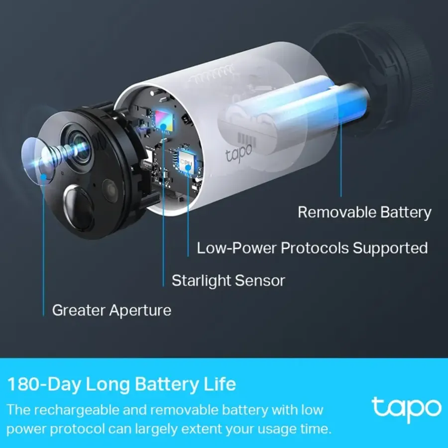 Elektronische Beveiliging > Tapo TP-Link TC420S2 2x beveiligingscamera's voor buiten 2.5K Ultra HD met batterij