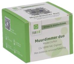 Dimmers|Inbouw Schakelmateriaal > Tradim LED duo muurdimmer inclusief hotelschakeling 2494HH