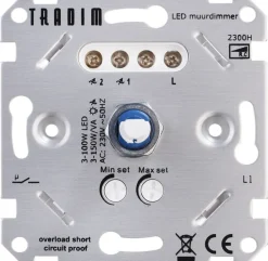 Dimmers|Inbouw Schakelmateriaal > Tradim LED inbouwdimmer 150W/VA - 100W