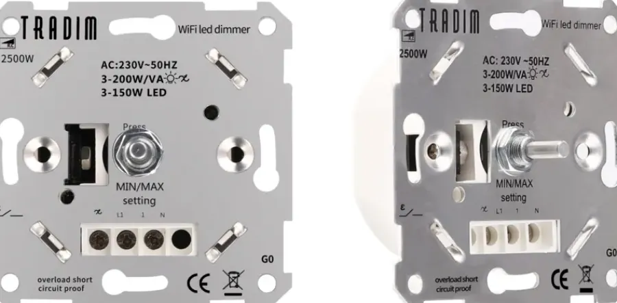 Dimmers|Inbouw Schakelmateriaal > Tradim Wifi muurdimmer 3-200W/VA