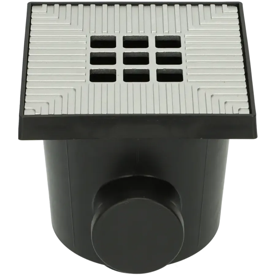 Tuinafwatering|Afvoerbuizen & Hulpstukken > Geen Ultradrain afvoerput met grijs rooster 20,2 x 20,2 x 21,3 cm