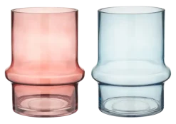 Vaas glas bruin blauw 17x17x21cm