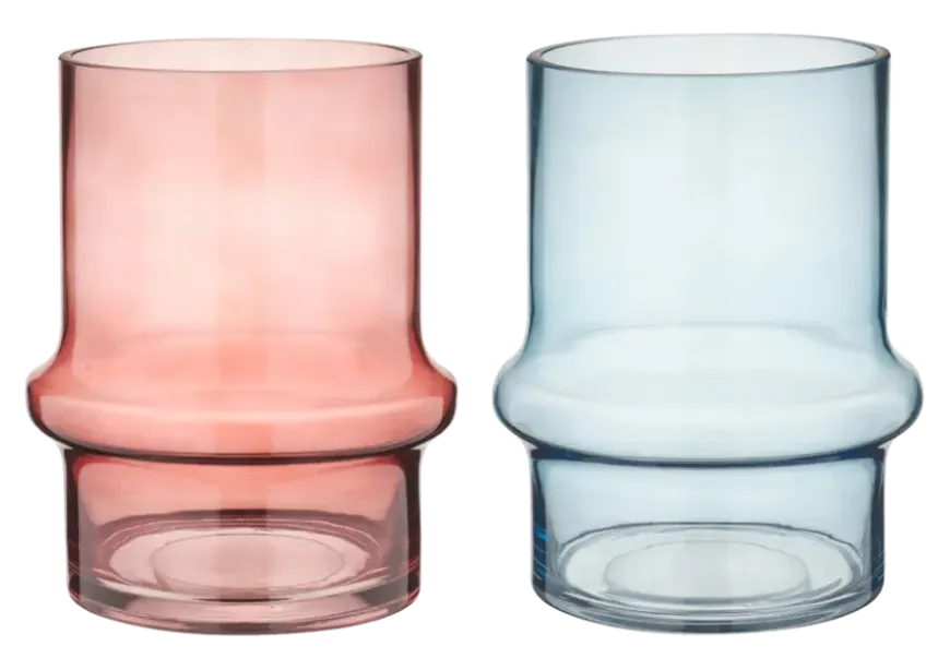 Vaas glas bruin blauw 17x17x21cm