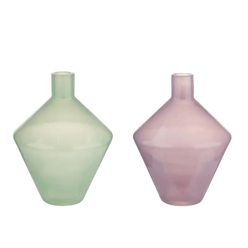 Vaas glas paars groen 17.5x17.5x23cm