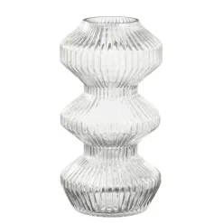 Vaas glas ribbed - h30xd16cm