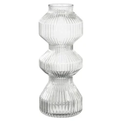 Vaas glas ribbed - h40xd16cm