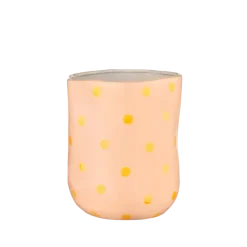 Vaas roze met oranje stippen