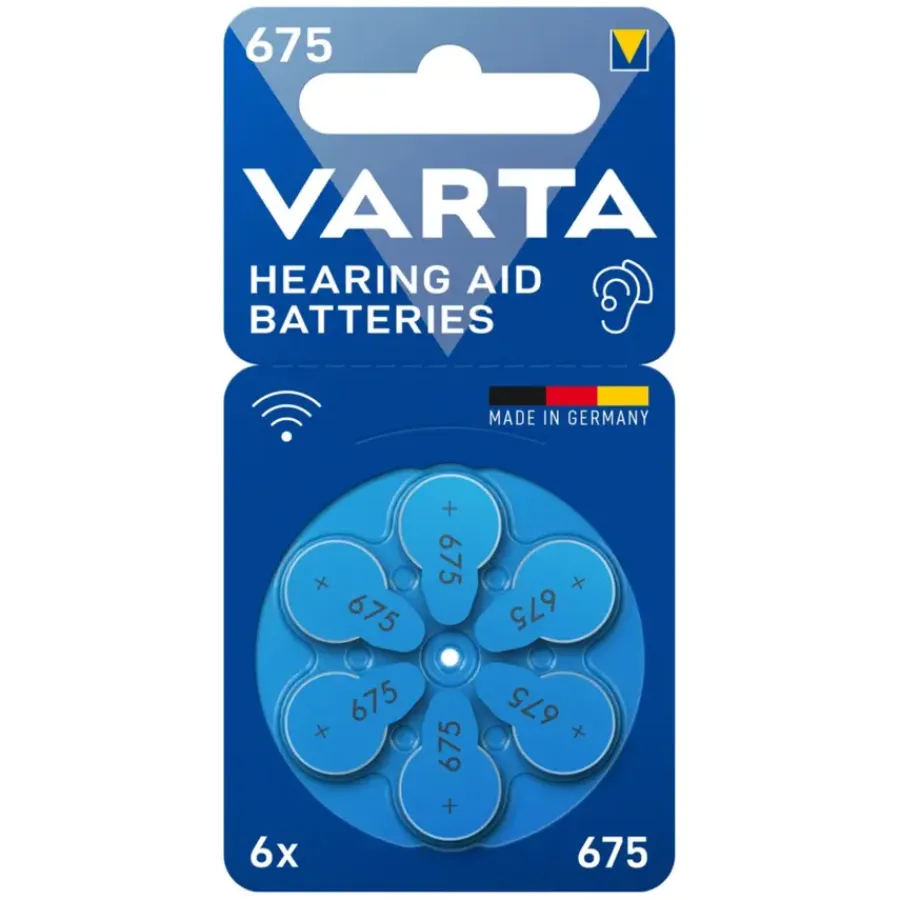 Batterijen > Varta 675 Acoustic Special hoortoestel batterijen type 675 blauw 6 stuks