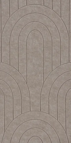 Viltpanelen|Wandpanelen > Silentlines Viltpaneel gebogen lijnen taupe 60x30 cm 4 stuks