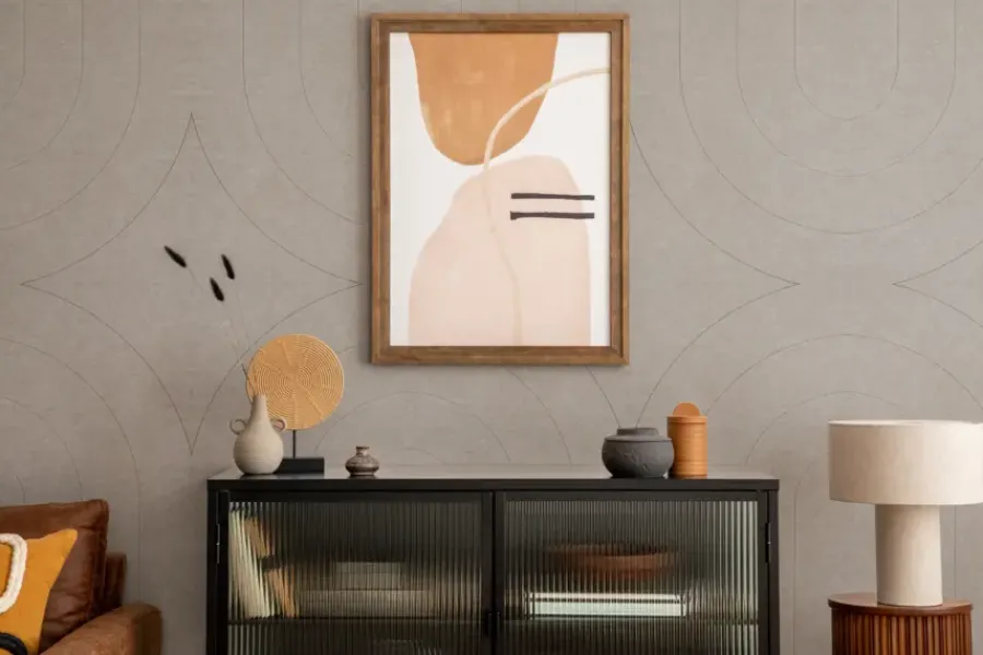 Viltpanelen|Wandpanelen > Silentlines Viltpaneel 4 lijnen taupe 120x60 cm
