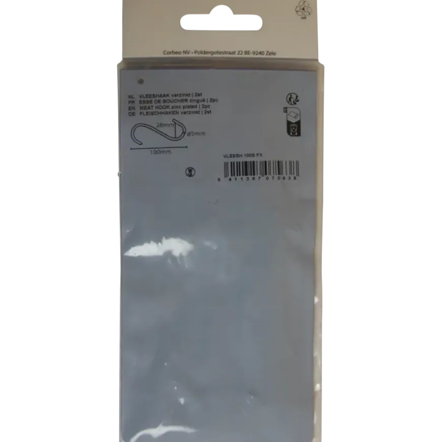 Vleeshaak verzinkt 100 mm 2stuks