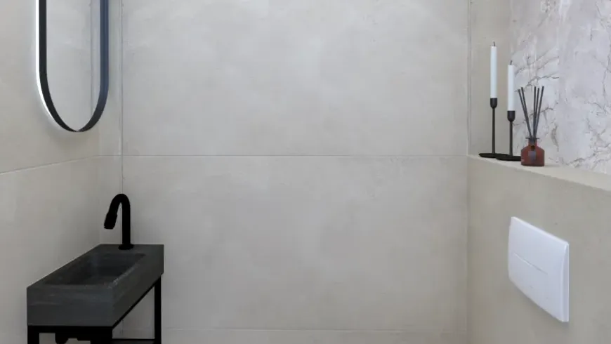 Vloertegel Tundra betonlook beige 60 x 120 cm keramiek 1,43 m²