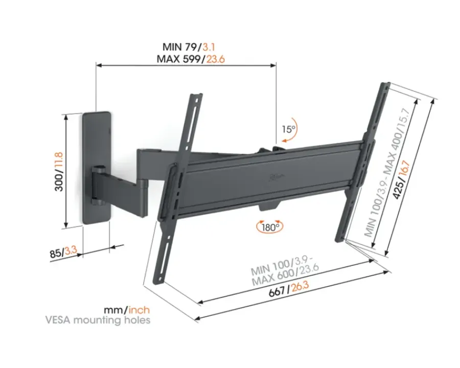 TV & Hifi Steunen > Vogel's TV-steun Full motion+ L - 40 t/m 77 inch