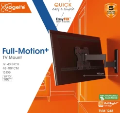 TV & Hifi Steunen > Vogel's TV-steun Full motion+ S - 19 t/m 43 inch