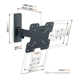 TV & Hifi Steunen > Vogel's TV-steun Full motion S - 19 t/m 43 inch