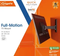 TV & Hifi Steunen > Vogel's TV-steun Full motion S - 19 t/m 43 inch