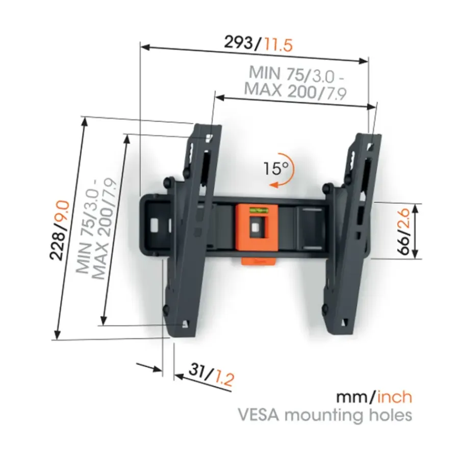 TV & Hifi Steunen > Vogel's TV-steun Tilt S - 19 t/m 43 inch
