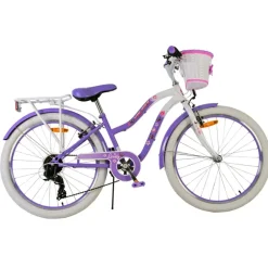 Kinderfietsen > Volare Lovely kinderfiets paars wit 24 inch