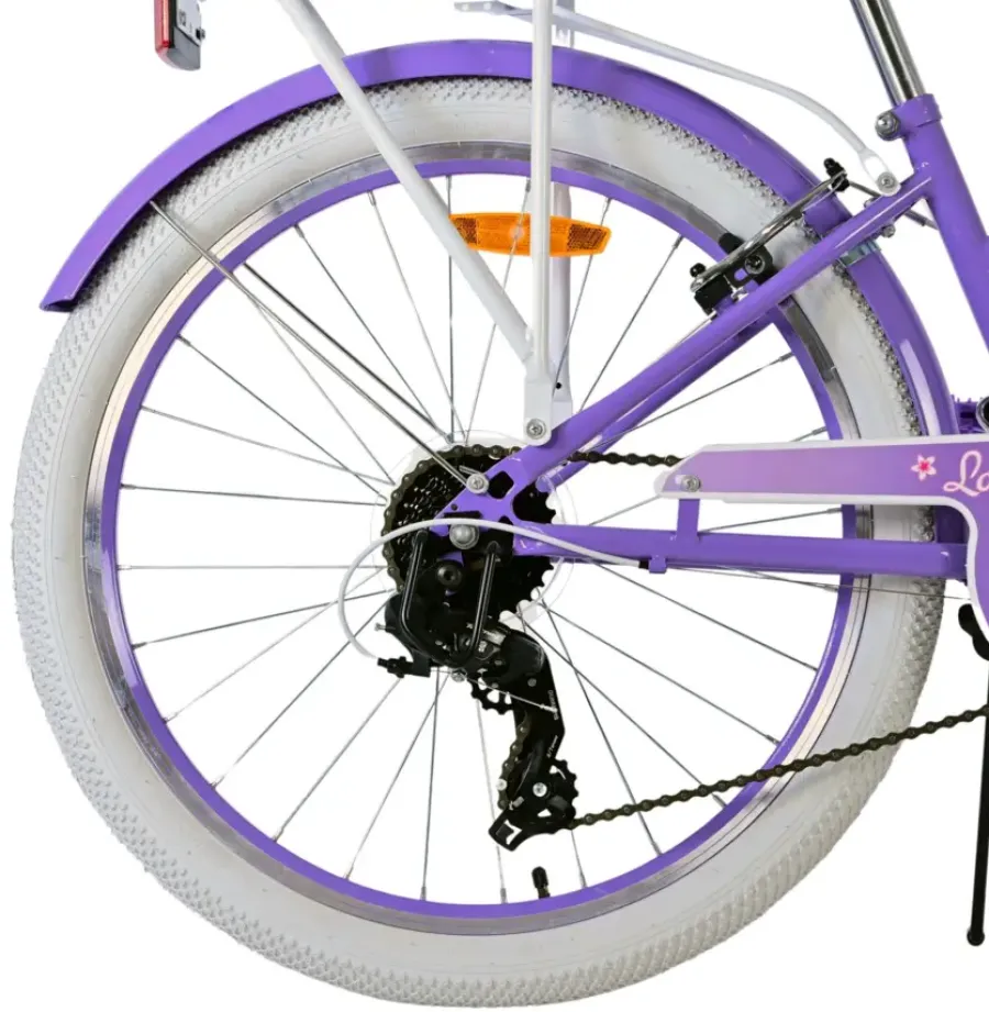 Kinderfietsen > Volare Lovely kinderfiets paars wit 24 inch
