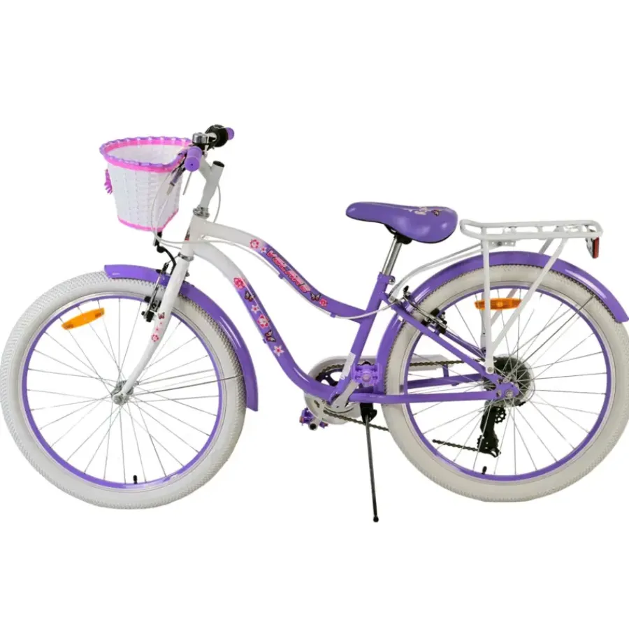 Kinderfietsen > Volare Lovely kinderfiets paars wit 24 inch