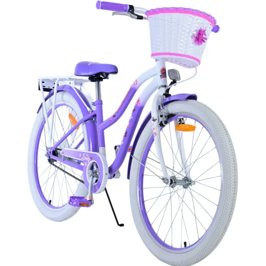 Kinderfietsen > Volare Lovely kinderfiets wit paars 24 inch