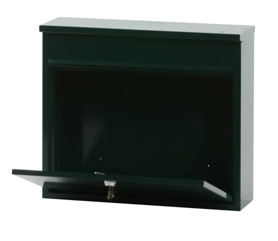 Brievenbussen|Brievenbussen > V-part Wandbrievenbus groen staal - 31.5 cm