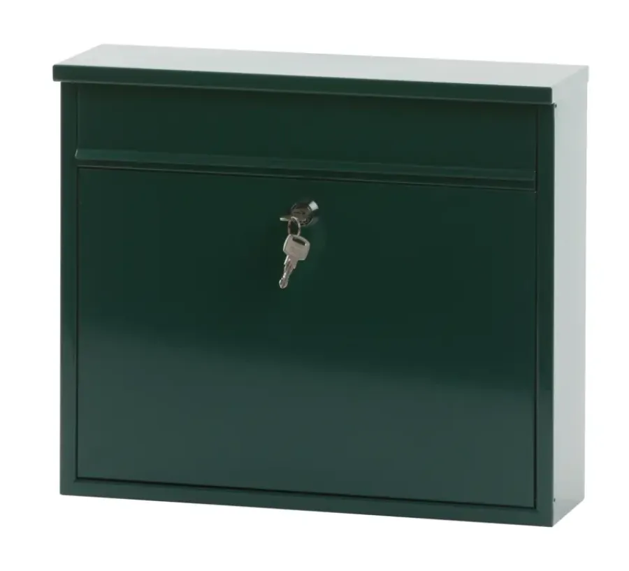 Brievenbussen|Brievenbussen > V-part Wandbrievenbus groen staal - 31.5 cm