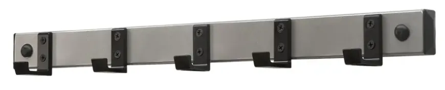 V-Part wandkapstok HIQ 5 haken - aluminiumgrijs / zwart
