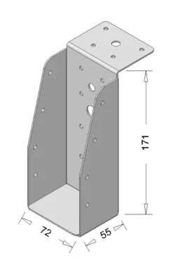 Houtverbinders|Houtverbinders > Geen Waelbers balkdrager met lange lip 71 x 171 mm zwart